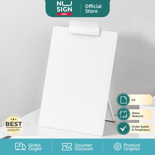 [EZO.7000030] Deli Papan Jalan Kaca / Glass Board 300x215mm Multifungsi White NS125