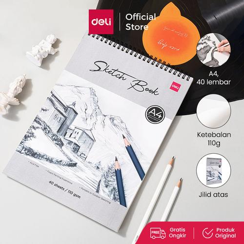 [EZO.7000032] Deli Sketch Book / Buku Gambar Sketsa 40 lembar A4 EC401