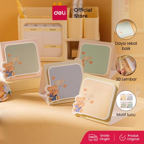 [EZO.7000041] Deli x Butterbear Sticky Notes / Catatan Tempel 30 Lembar Daya Rekat Baik NS359