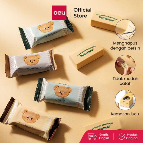 [EZO.7000042] Deli x Butterbear Penghapus Bentuk Permen / Eraser Tidak Mudah Patah NS037