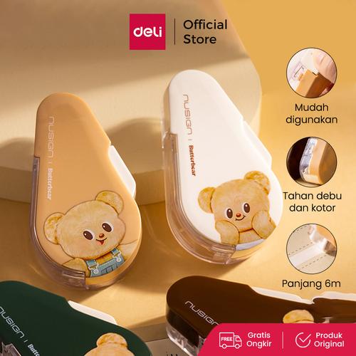 [EZO.7000045] Deli x Butterbear Pita Koreksi / Correction Tape 6meter Tahan Lama NS161