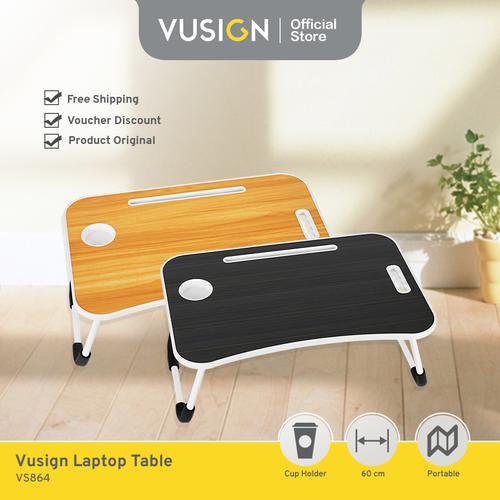 [EZO.7000074] Vusign Meja Lipat / Meja Belajar / Meja Portable / Folding Table 60cm Cup Holder VS864