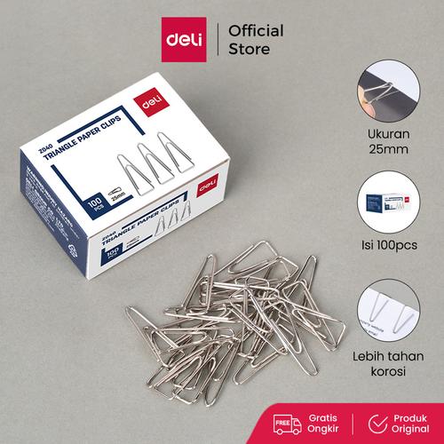 [EZO.7000084] Deli Klip Penjepit Kertas / Paper Clip High Quality Metal 100pcs EZ040