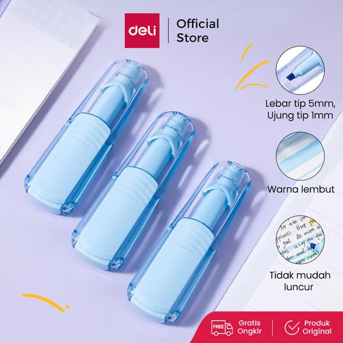 [EZO.7000086] Deli Penanda / Highlighter 5mm Warna Biru Lembut Tidak Mudah Luntur SK400