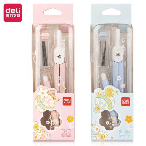 [EZO.7000097] Deli Set Alat Pengukur / School Compas Biru - Pink 72166