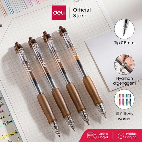 [EZO.7000117] Deli Color Gel Pen / Pulpen Cetek 0.5mm Comfortable Grip SA500