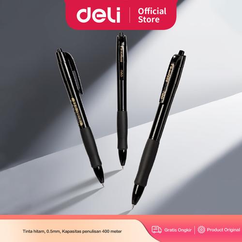[EZO.7000129] Deli Pulpen Gel / Gel Pen ST Tip Black S08Pro-ST
