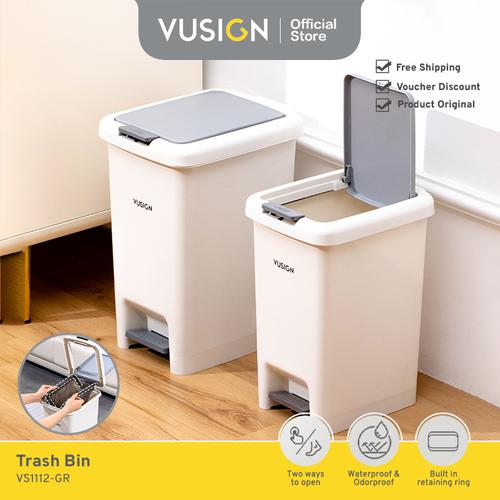 [EZO.7000136] Vusign Tempat Sampah / Foot Standing Trash Can Grey VS111X-GR