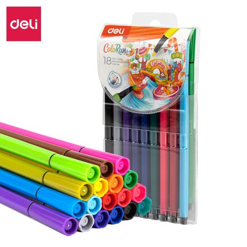 [EZO.7000153] Deli Spidol Warna - Felt Pen 18 warna EC157