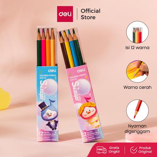 [EZO.7000176] Deli Pensil Warna / Colored Pencil 12 Colors EC117