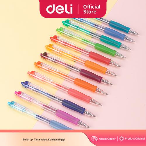 [EZO.7000198] Deli Pulpen Gel / Gel Pen 12 Warna SA50X