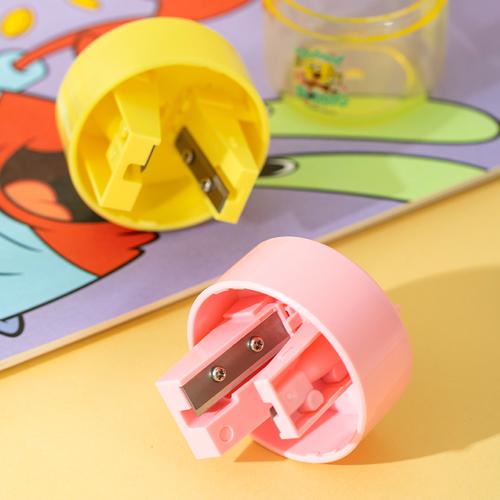 [EZO.7000208] Deli Rautan Pensil / Pencil Sharpner Kuning - Pink Spongebob Special Edition EH561