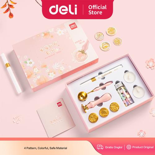 [EZO.7000222] Deli Set Stampel Lilin / Wax Stamp Tool Pink Lucu TB320