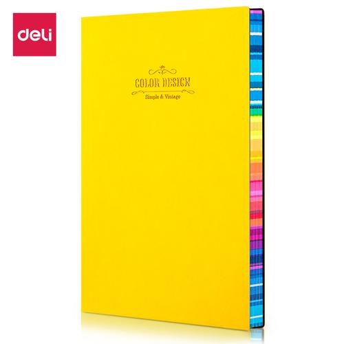 [EZO.7000238] Deli Buku Catatan Sampul Kulit / Leather Cover Notebook A5 112 Lembar Kuning 3183
