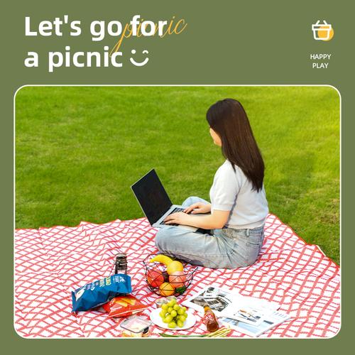 [EZO.7000266] Vusign Picnic Mat Tikar Piknik Lipat Anti Air untuk 8org Tebal VS405X