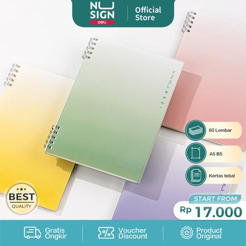 [EZO.7000276] Nusign Buku Catatan Jilid Spiral / Spiral Notebook A5 B5 60lbr NS37X