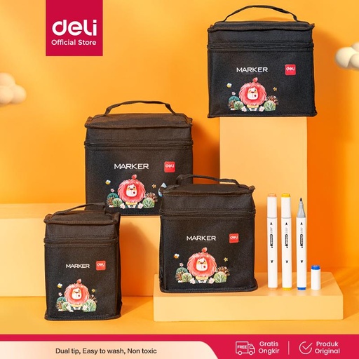 [EZO.7000298] Deli Spidol Sketsa Sketch Marker 40 80 Warna Dual Tip Non Toxic HM900