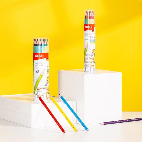 [EZO.7000303] Deli Pensil Warna / Colored Pensil 12 24 Warna Sangat Terang EC112