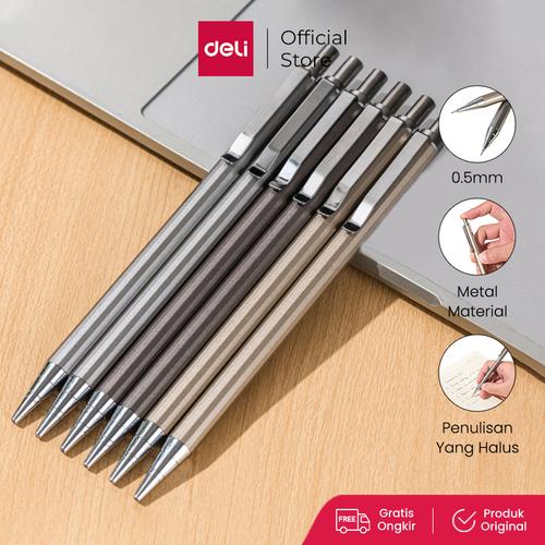 [EZO.7000316] Deli Pensil Mekanik Metal /  Metal Mechanical Pencil 0.5mm E6490
