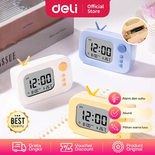 [EZO.7000341] Deli Jam Weker Digital / Smart Alarm Clock Dengan Suhu dan Timer LE104