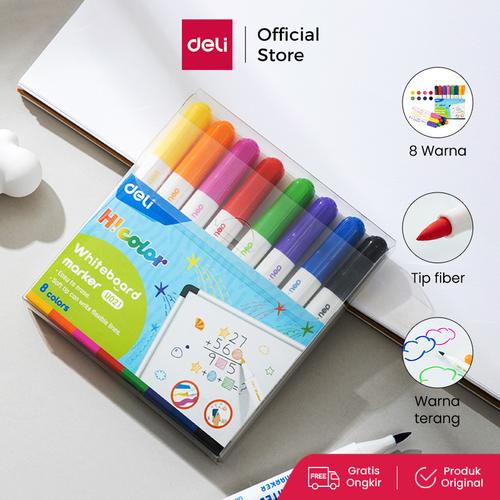 [EZO.7000343] Deli Spidol Papan Tulis Warna / Color Whiteboard Marker 8 Warna EU021
