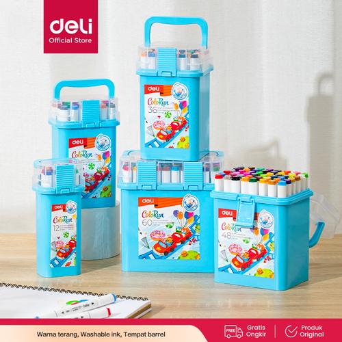 [EZO.7000346] Deli Spidol Warna Dual Tip  Sketsa /Water Based Sketch Marker EC187-60
