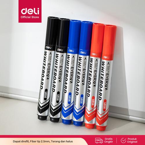 [EZO.7000382] Deli Spidol Papan Tulis / Dry Erase Marker bisa di Refill 2.5mm. EU016