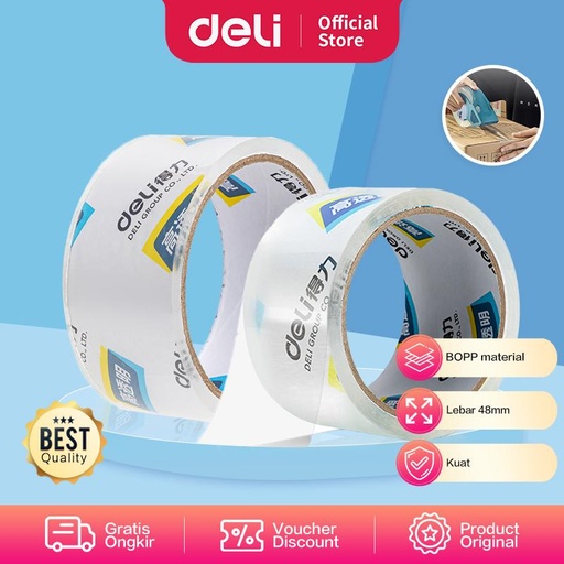 [EZO.7000383] Deli Isolasi / Lakban OPP / Packing Tape Bening 48MM 302XX