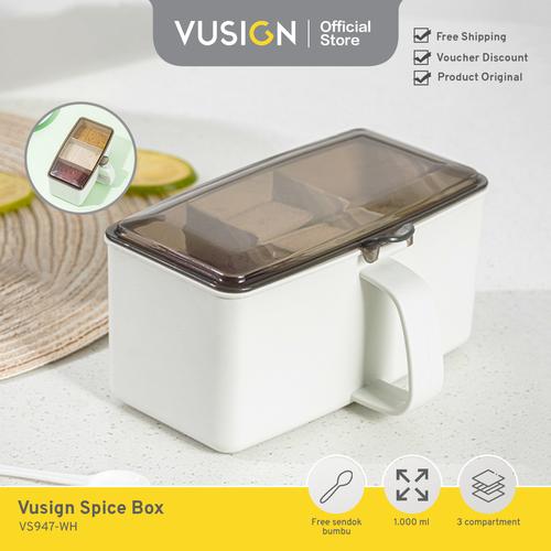 [EZO.7000404] Vusign Tempat Bumbu Dapur 3 Sekat / Rak Bumbu 1000ml VS947