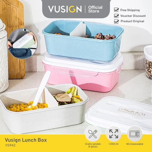 [EZO.7000405] Vusign Kotak Bekal Makan / Lunch Box 1000 ml Microwaveable VS942
