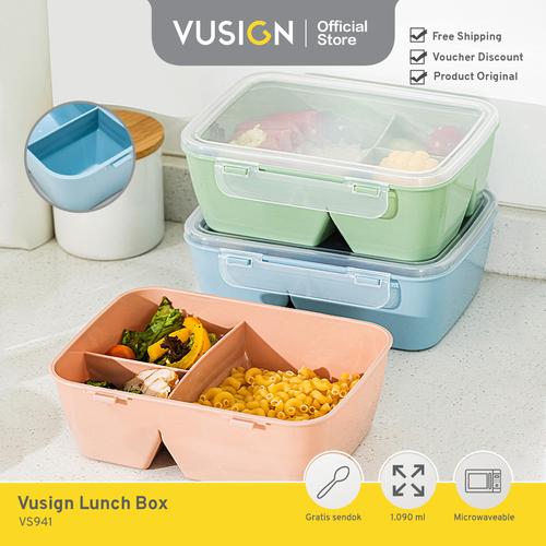 [EZO.7000407] Vusign Kotak Makan Bekal Lunch Box 1090 ml Microwaveable VS941
