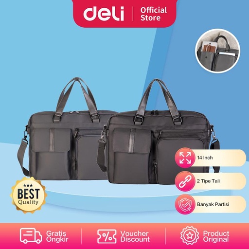 [EZO.7000418] Deli Tas Laptop Kerja Kantor Selempang / Office Briefcase 14" BG106