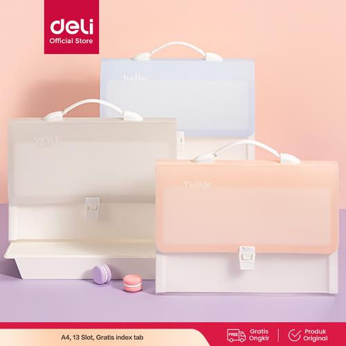 [EZO.7000450] Deli Map Harmonika / Expanding File A4 13 Slot Gratis Index Tab P50