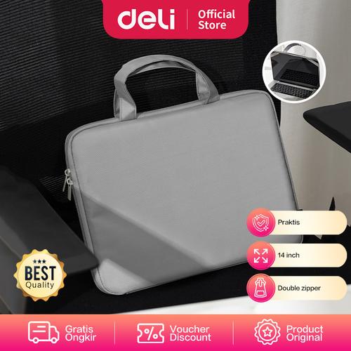 [EZO.7000464] Deli Tas Laptop / Laptop Bag 14 inch Abu-abu EH975