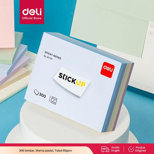 [EZO.7000467] Deli Memo Tempel / Sticky Notes 300 Lembar 5 Warna BT13X