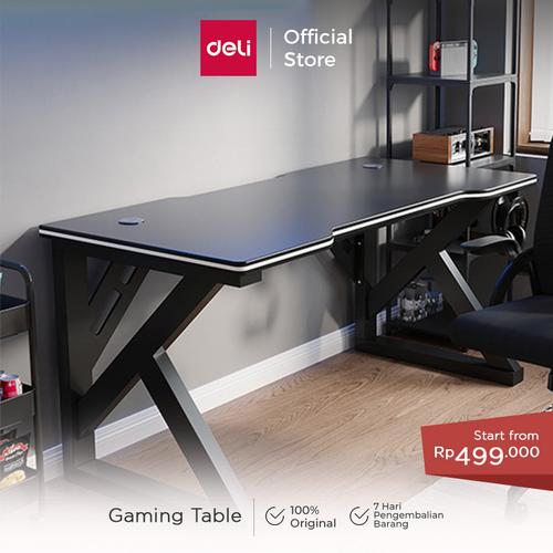 [EZO.7000470] Deli Meja Gaming / Meja Komputer / Gaming Table Hitam Box Kabel E915X