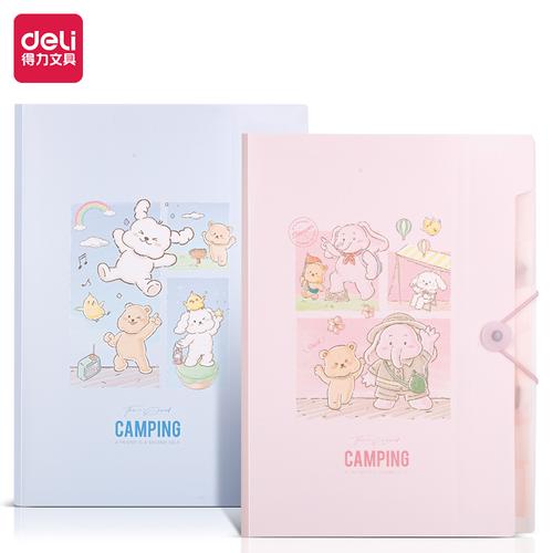 [EZO.7000491] Deli Map Dokumen Harmonika / Expanding File A4 Pink Biru PM303