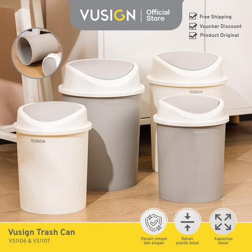[EZO.7000495] Vusign Trash Can / Tempat Sampah  Bundar Dengan Penutup VS1106 VS1107