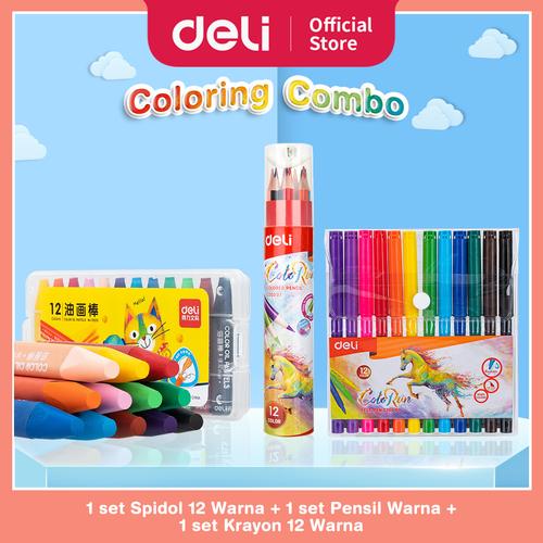 [EZO.7000500] PAKET MEWARNAI LENGKAP - Spidol Warna, Pensil Warna, Krayon