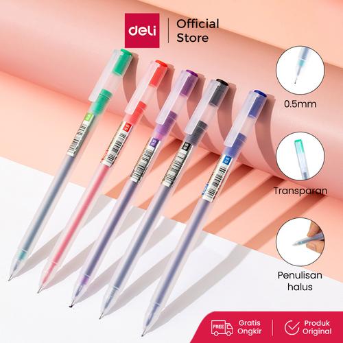 [EZO.7000510] Deli Gel Pen / Pulpen Gel 0.5mm Kapasitas Tinta 800 Meter EG67