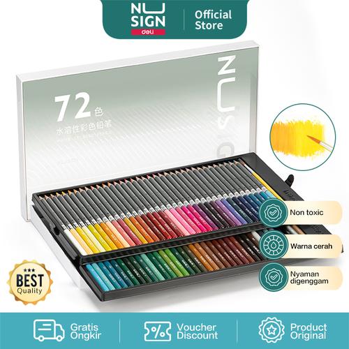 [EZO.7000544] Nusign Watercolor Pencil / Pensil Warna 48 72 Warna Gratis Kuas NS731