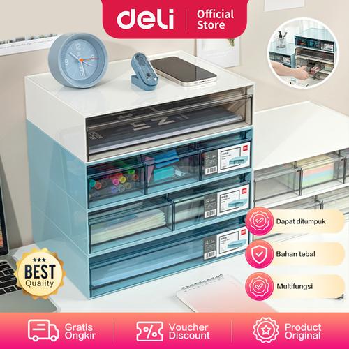 [EZO.7000546] Deli Drawer Organizer Box / Rak Kotak Laci Susun Warna Lucu PK10X