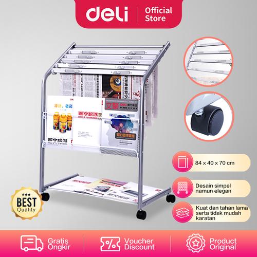 [EZO.7000799] Deli Magazine Rack / Rak Koran&Majalah Alumunium 84cm Tahan Lama 9302
