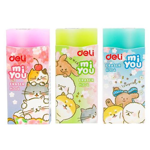 [EZO.7000822] Deli School Eraser/ Penghapus Edisi Miyou Cartoon Print Nontoxic EH304