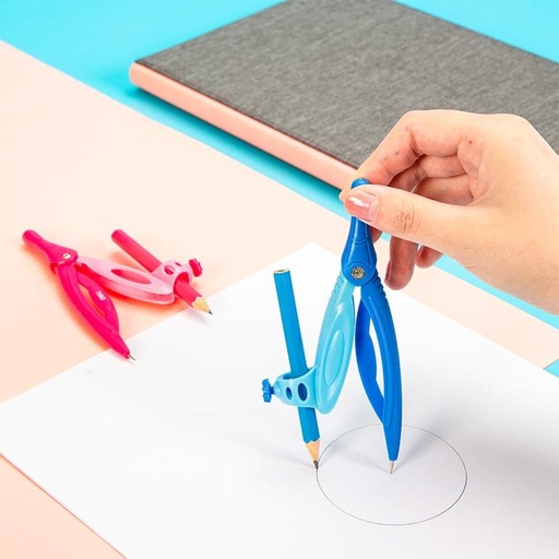 [EZO.7001386] Deli EG20102 Jangka&Pensil -Plastic Compass w/pencil 2pcs 2C-Blue