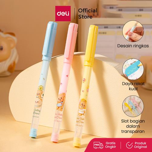 [EZO.7001592] Deli x Butterbear Lem Kertas / Liquid Glue Pen Daya Rekat Kuat Mudah disimpan HY506