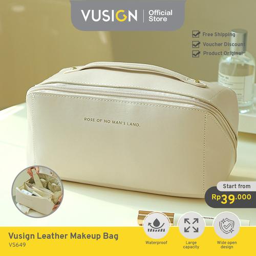 [EZO.7001661] Vusign Tas Kosmetik Kulit Leather Make Up Bag Pouch 23cm VS649