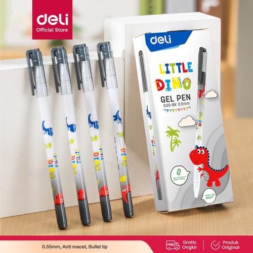 [EZO.7001690] Deli Pulpen Gel / Gel Pen 0.5mm Motif Dino EG30