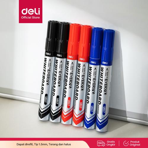 [EZO.7001702] Deli Spidol Papan Tulis / Dry Erase Marker EU017 (BOX-12PCS)