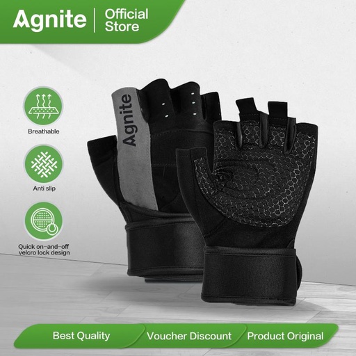 [EZO.7001718] Agnite Sarung Tangan Gym / Fitness Gloves Breathable. ER35X.
